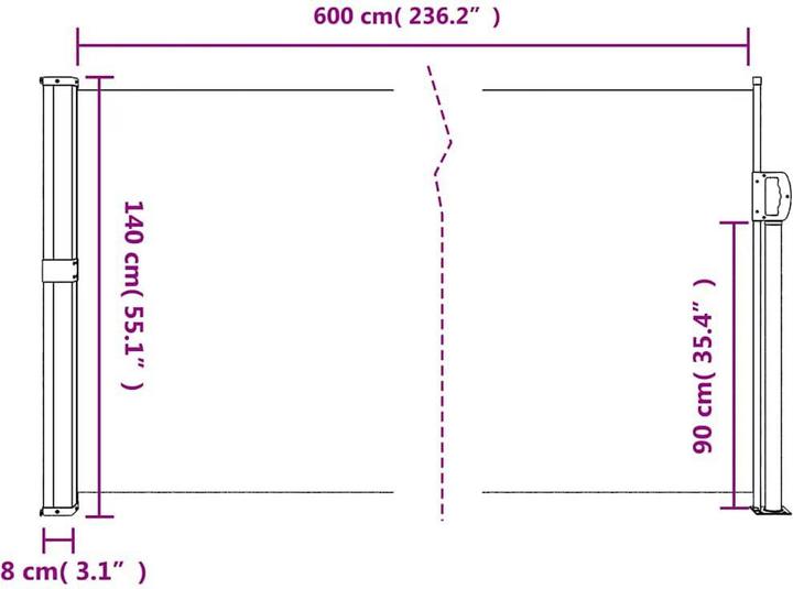 Produktbild VidaXL Seitenmarkise Ausziehbar (1.40 m)