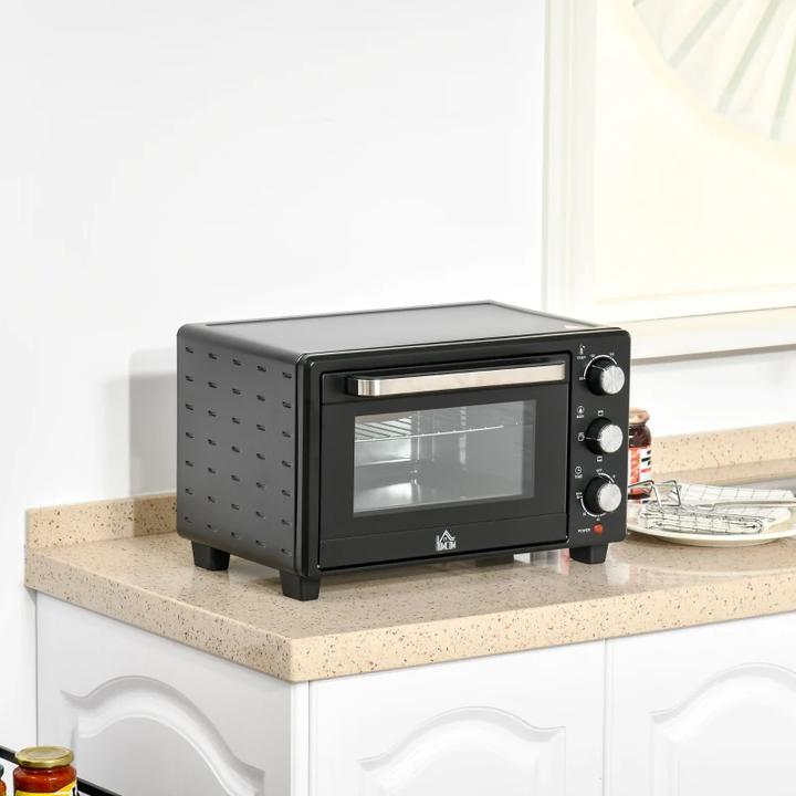 Actual product image Swisshandel24 Mini oven 32L 1600W Electric mini oven with cinder drip tray Metal Stainless steel Glass Silver