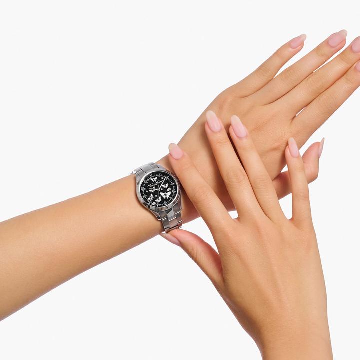 Produktbild Thomas Sabo Damenuhr mit Schmetterlingen silberfarben (34 mm)