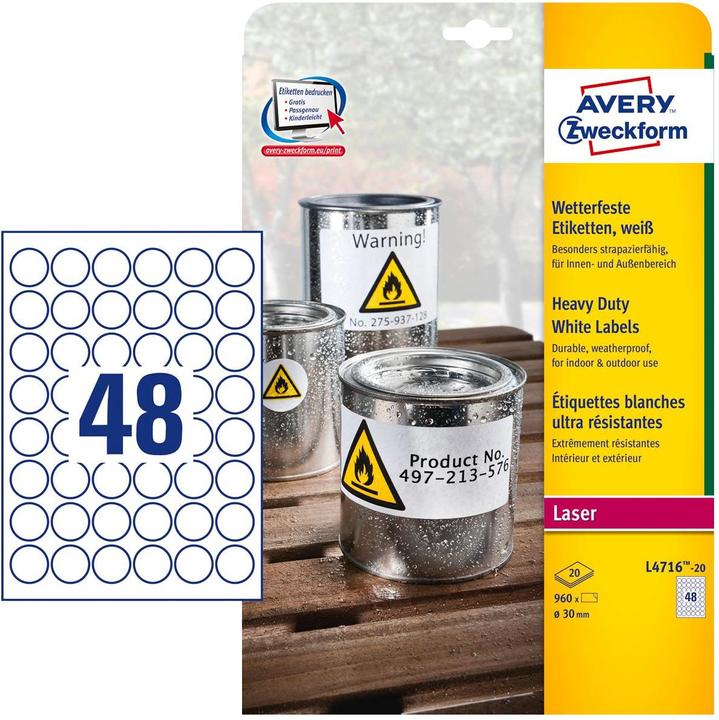 Produktbild Avery Wetterfeste Etiketten