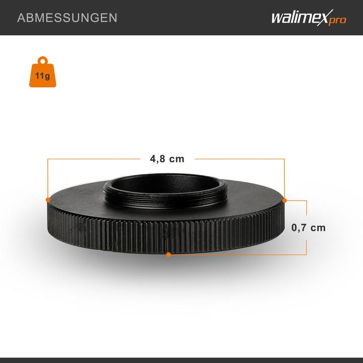 Actual product image Walimex pro T2 adapter to C-mount
