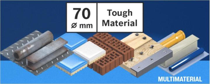 Actual product image Bosch Professional Zubehör EXPERT Tough Material hole saw, 70 x 60 mm (70 millimetres)