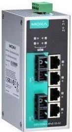 Immagine prodotto Moxa EDS-P206A-4POE-SS-SC-T - Switch Ethernet non gestito con 4 porte PoE, 2 porte P. 100BaseFX