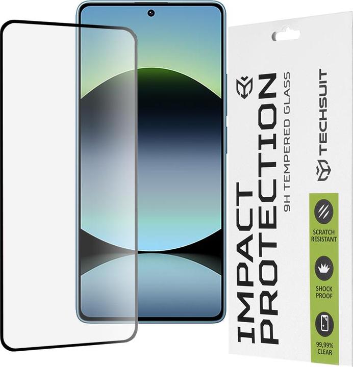 Actual product image Techsuit - 111D Full Cover / Full Glue Glass - Xiaomi Redmi Note 14S - Black (1 Piece, Xiaomi Redmi Note 14)