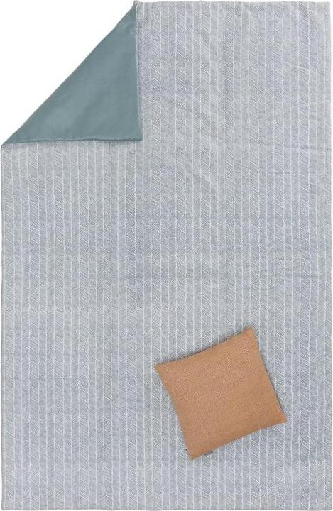 Actual product image Picknickdecke Mallur 130 x 190 cm - Grüngrau / Weiss