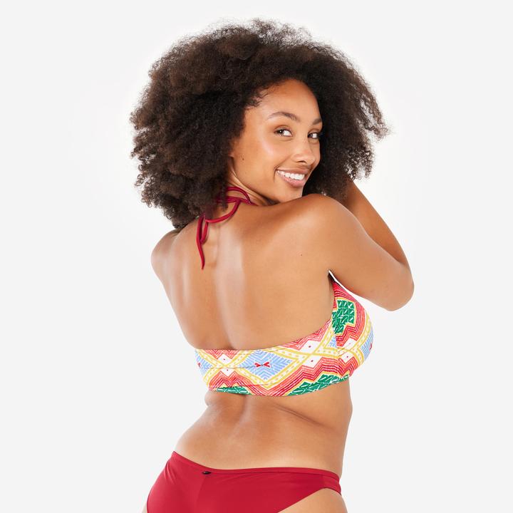 Actual product image Olaian Bikini-Oberteil Damen Bandeau Surfen Lori Sangria rot (80 C)