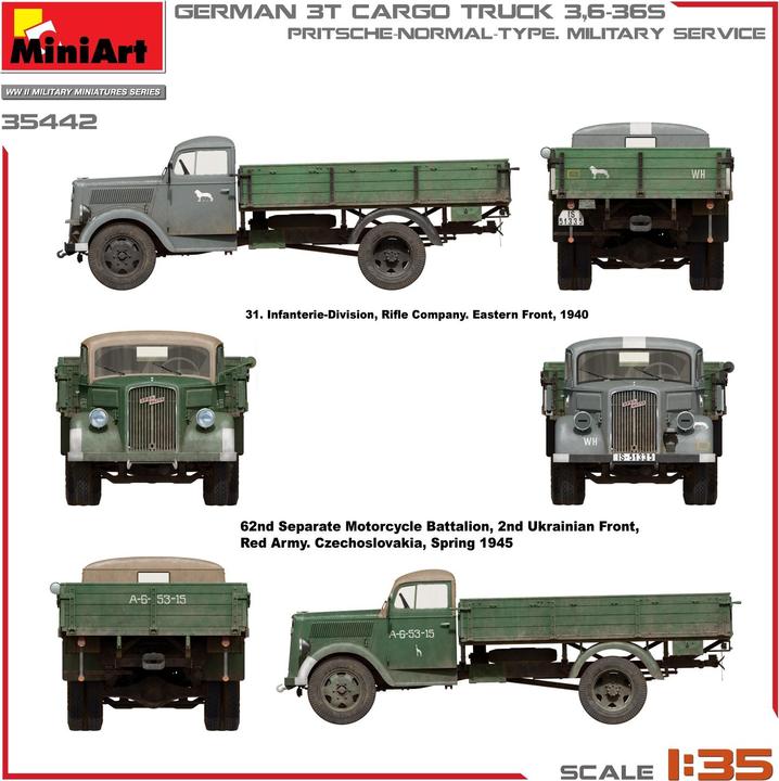 Produktbild 1:35 Dt. 3 To. Cargo Truck Pritschenw.
