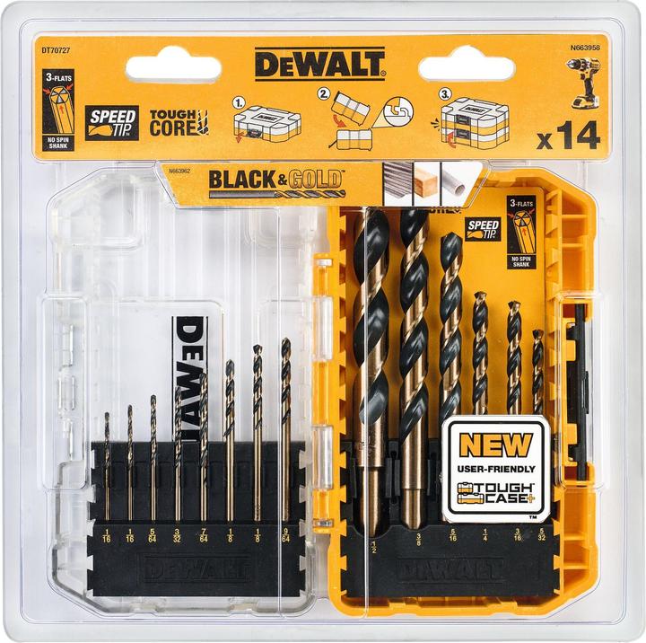 Immagine prodotto DeWalt Set di punte a spirale HSS 1mm 8mm, 14 pezzi, per vari materiali (8 millimetri)