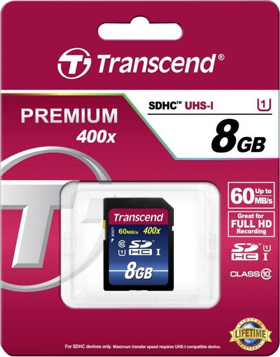 Productafbeelding Transcend Premium 400x (8 GB, SDHC, U1, UHS-I)