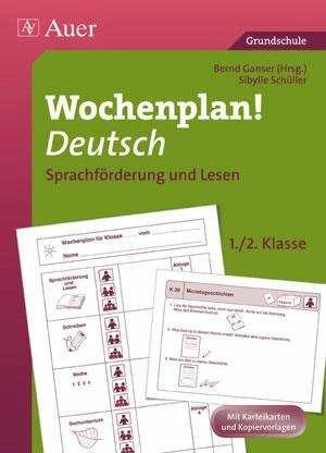 Immagine prodotto Wochenplan Deutsch, Sprachförderung/Lesen 1-2 (Tedesco, Bernd Ganser, Sibylle Schüller, 2011)