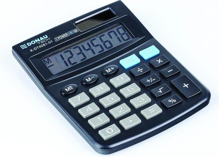 Produktbild Donau Taschenrechner tech, 8-stellig, anzeige, masse 97x60x10 mm, schwarz (Batterien, Solarzellen)