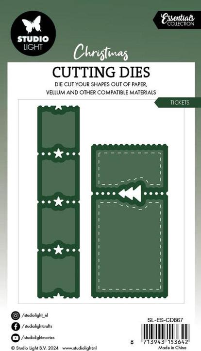 Actual product image art by marlene Cutting Dies "Christmas Ticket" Essentials