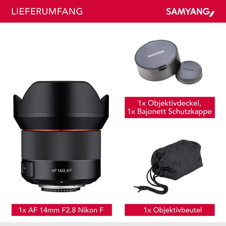 Actual product image Samyang AF 14mm F/2.8, Nikon (Nikon F, full size)