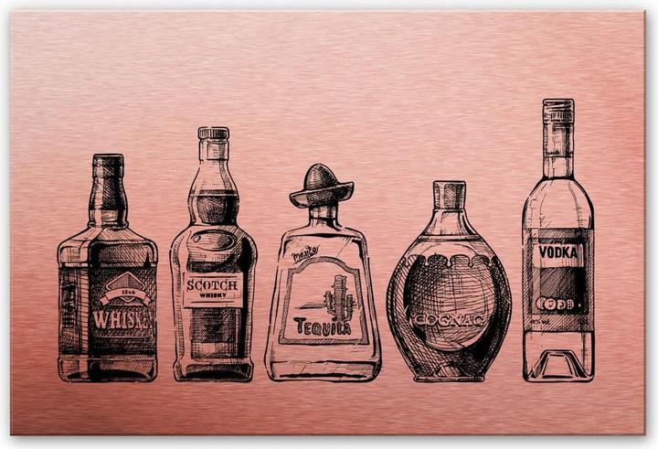 Image du produit Trenddeko Effet cuivre - 5 bouteilles de plaisir (100 x 70 cm)