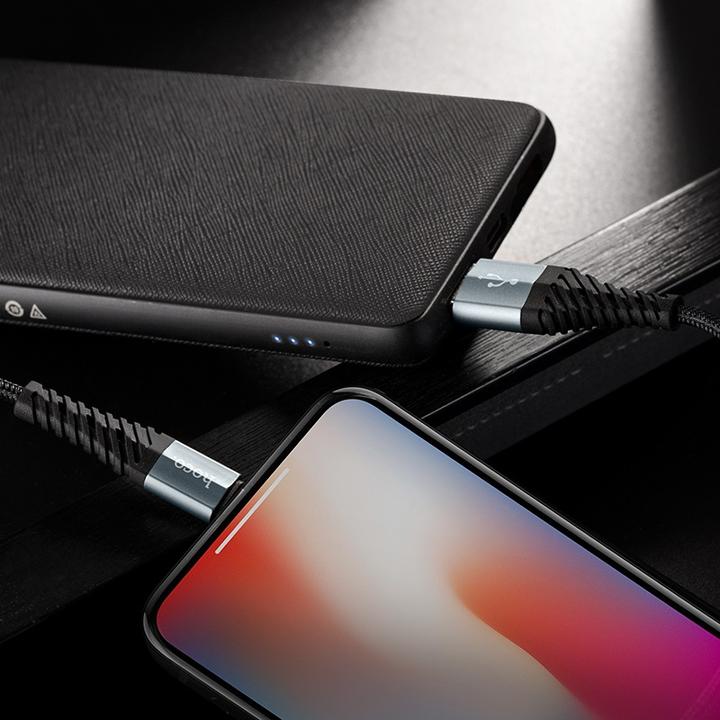 Actual product image Hoco USB-A to Lightning X38 Cool, 18W, 2A, 1m, black (1 m, USB 3.0)