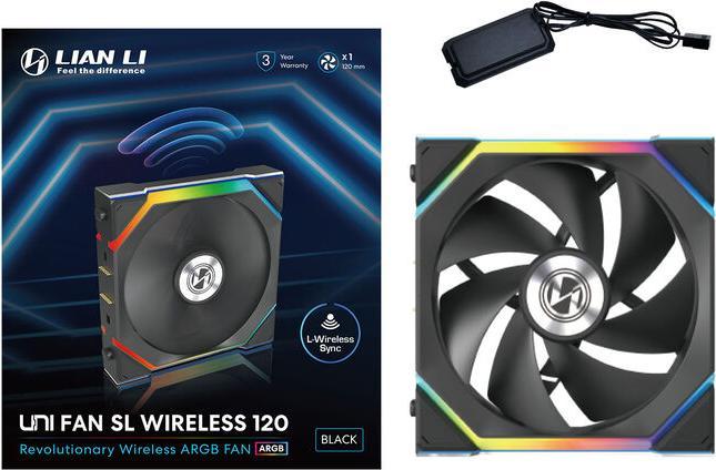 Actual product image Lian-Li UNI FAN SL Wireless ARGB PWM fan - 120 mm, black (120 mm, 1 x)