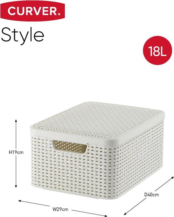 Actual product image Curver 3 STYLE storage boxes cream 44.5 x 33.0 x 24.8 cm (45 x 33 x 25 cm, 30 l)