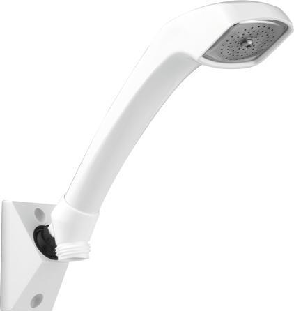 Produktbild Damixa Perlespray weiss Handbrause mit Wandflansch, Kugelgelenk, Bogen und 1/2" Wasserhahn