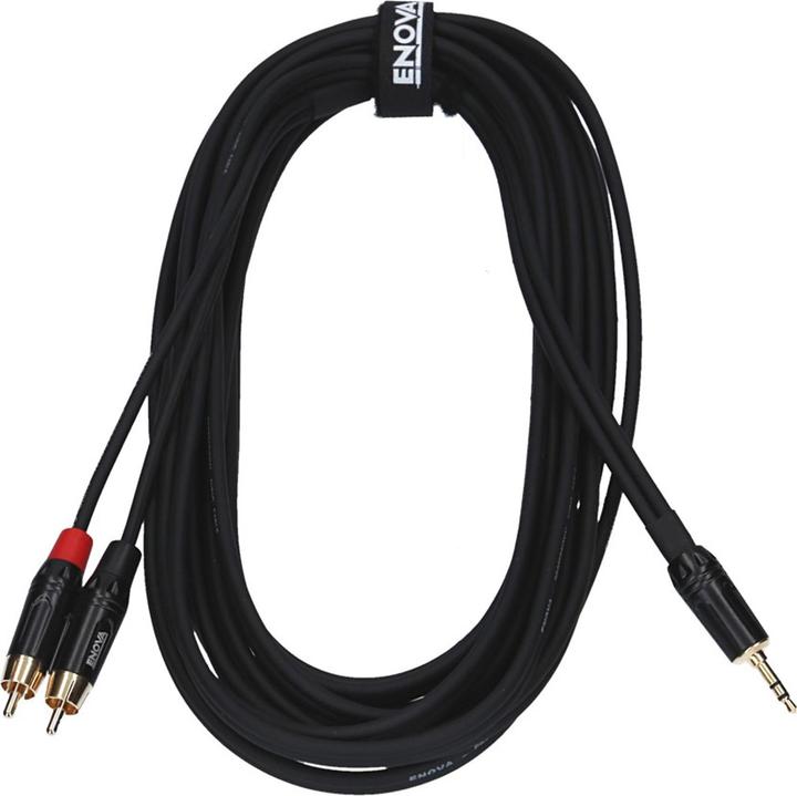 Enova Câble jack/cinch 3,5mm RCA, rouge/noir, 7m (7 m)