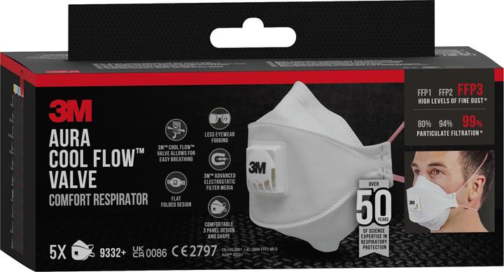 Image du produit 3M Masque de protection respiratoire, blanc (FFP3, 5 x)