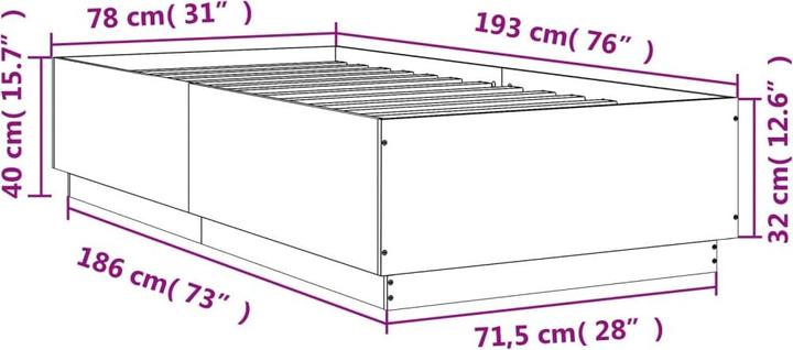 Produktbild VidaXL Bettgestell (140 x 200 cm)