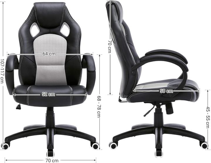 Produktbild Songmics OBG56BG Racing Bürostuhl