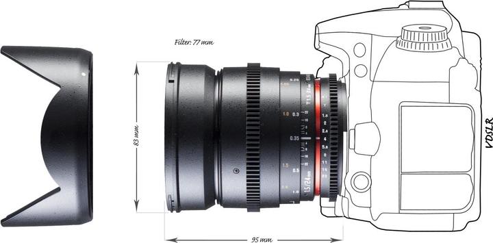 Actual product image Walimex 24/1.5 Video DSLR Nikon F (Nikon F, APS-C / DX, full size, Micro Four Thirds)