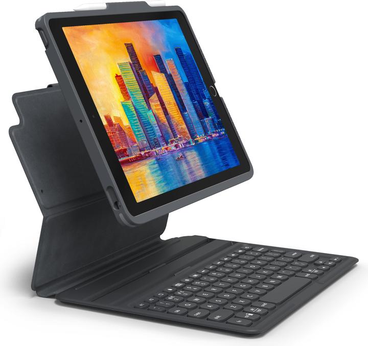 Produktbild Zagg Pro Keys, Deutsch, Apple, iPad, Schwarz, Grau, 25,9 cm (10.2 Zoll), Kabellos (DE, iPad 10.2 (2020))
