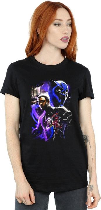 Actual product image Black Womens/Ladies Montage Cotton Boyfriend T-Shirt (S)