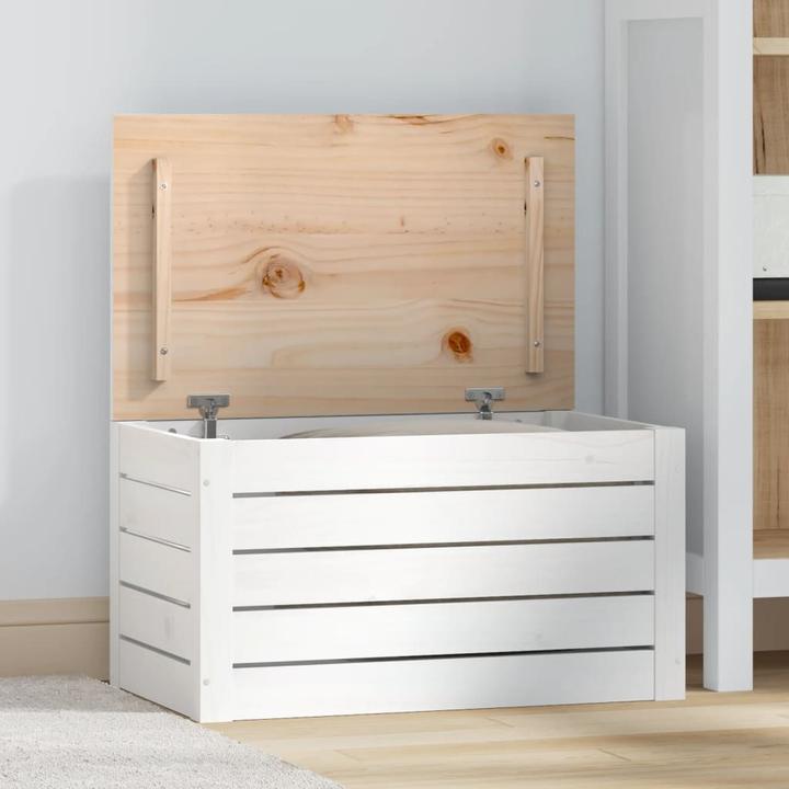 Immagine prodotto VidaXL Truhe Weiss 59,5x36,5x33 cm Massivholz Kiefer,Farbe