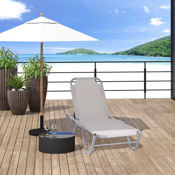 Actual product image Outsunny Sun lounger with adjustable backrest (188 cm)