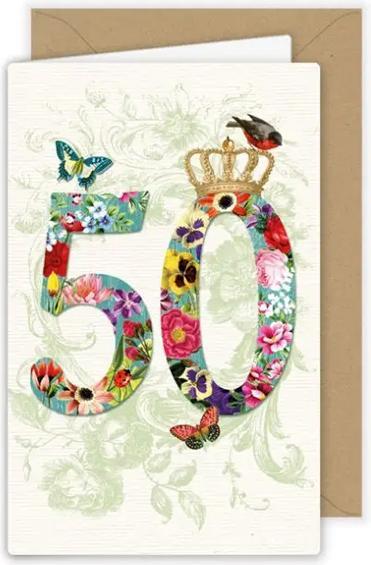 Actual product image Quire Birthday card 50th birthday