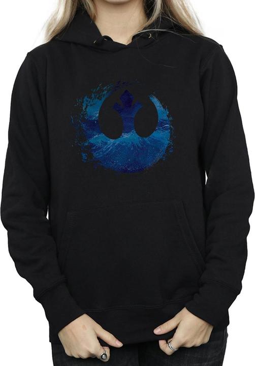 Actual product image Star Wars Womens/Ladies The Rise Of Skywalker Resistance Symbol Wave Hoodie (M)