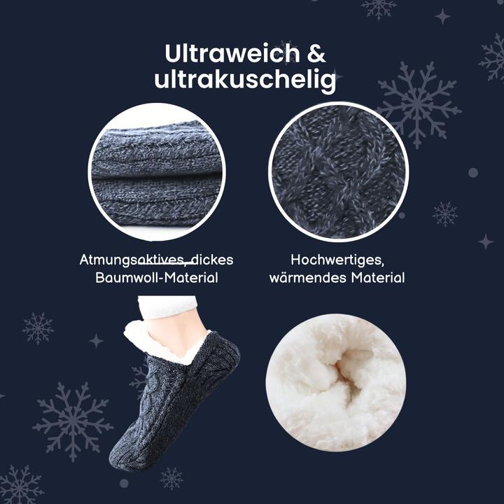 Produktbild Hermex Hausschuhe Gr. 35-38 Wintersocken Kuschelsocken Fuzzy-Socken Pantoffeln (Einzelpack, 35 - 38)