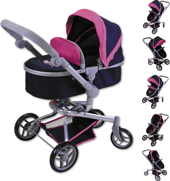 Image du produit Knorrtoys Poussette de poupée Boonk - flying hearts blue pink