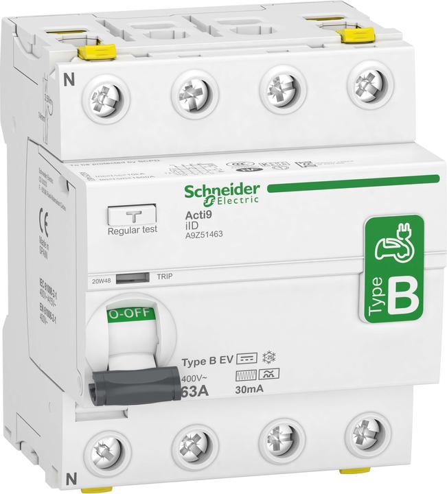 Produktbild Schneider Electric FI IID 4P 63A 30mA TYP B-EV (A9Z51463)