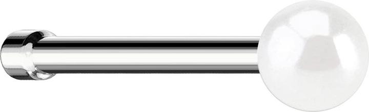 Produktbild Star Piercing Nasenstecker gerade mit Perle weiss (Chirurgenstahl 316L, ohne Messing)
