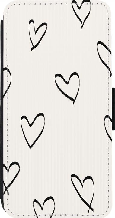 Produktbild PhoneLook Hülle Wallet schwarz Valentine 2023 minimalist hearts (Apple iPhone 13 Pro Max)