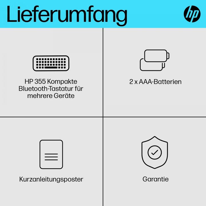 Produktbild HP 355 Compact Multi-Device Bluetooth Keyboard (DE, Kabellos)