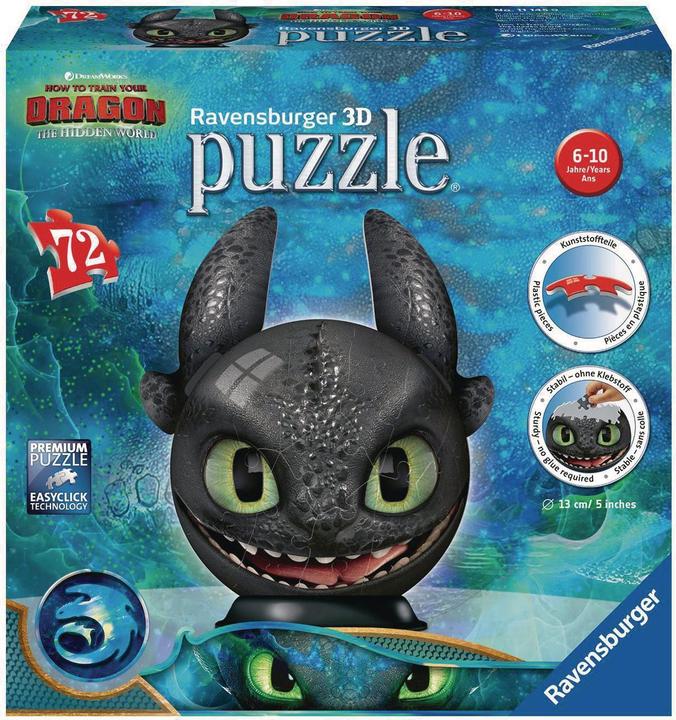 Image du produit Ravensburger Dragons 3 édentés avec des oreilles (72 pièces)