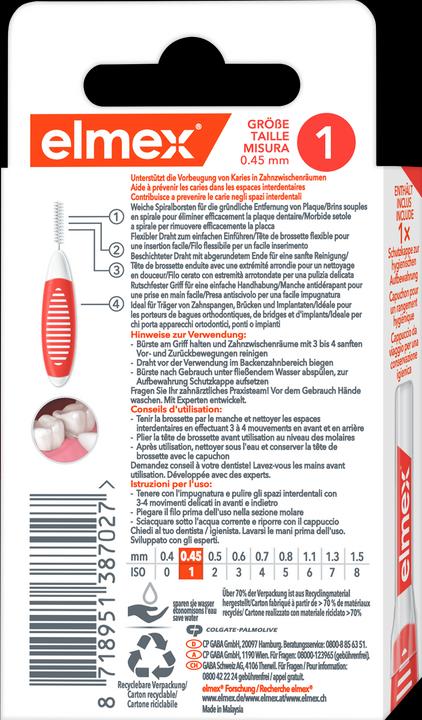 Produktbild Elmex Interdentalbürsten 0.45mm Orange (8 Stk) (8 x, 0.45 mm)