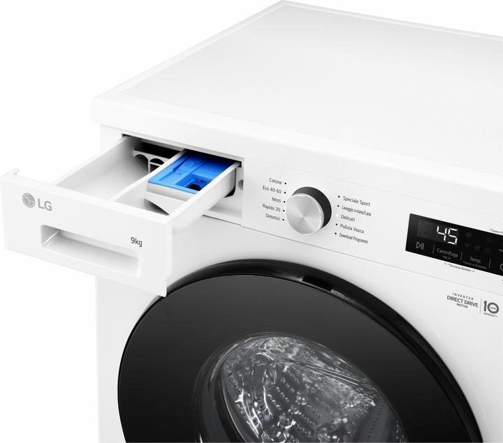 Immagine prodotto LG F4NX1009NWB Lavatrice 9 Kg Classe A (9 kg, A sinistra)