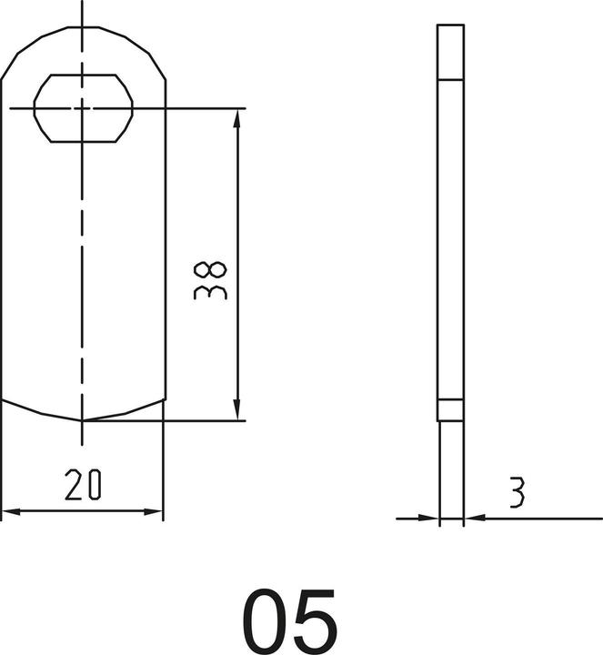 Actual product image Assa Abloy Locking lug for electronic locker lock Sense+PIN, no. 5, straight