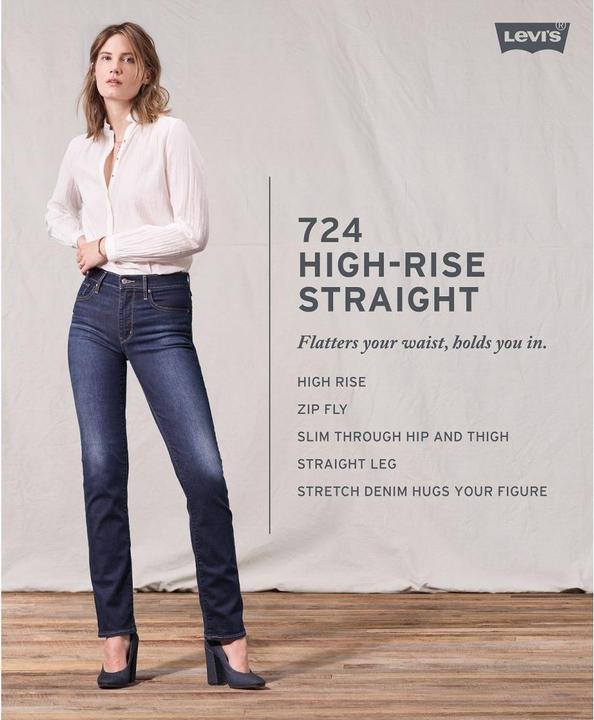 Actual product image Levis 724 Jeans High Rise Straight cast shadows (W32/L32)