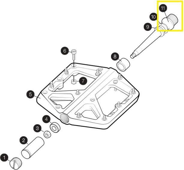 Crankbrothers Replacement Pedal Spindle Next Gen, Left