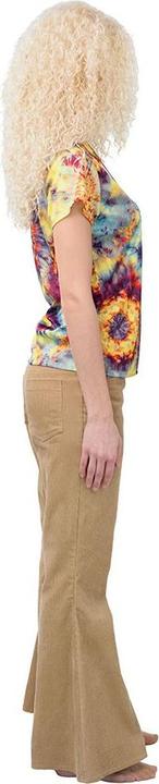 Immagine prodotto Orlob Pantaloni svasati da donna anni '70, in velluto a coste, beige (46)