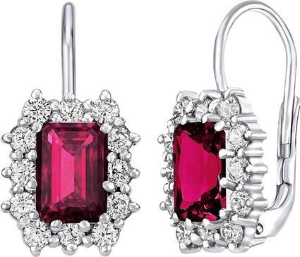 Actual product image Silvego Silver earrings with synthetic ruby SILVEGOB31757ru (925 Sterling silver)