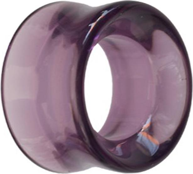 Star Piercing Flared Tunnel violett aus Glas (ohne Messing, Glas)