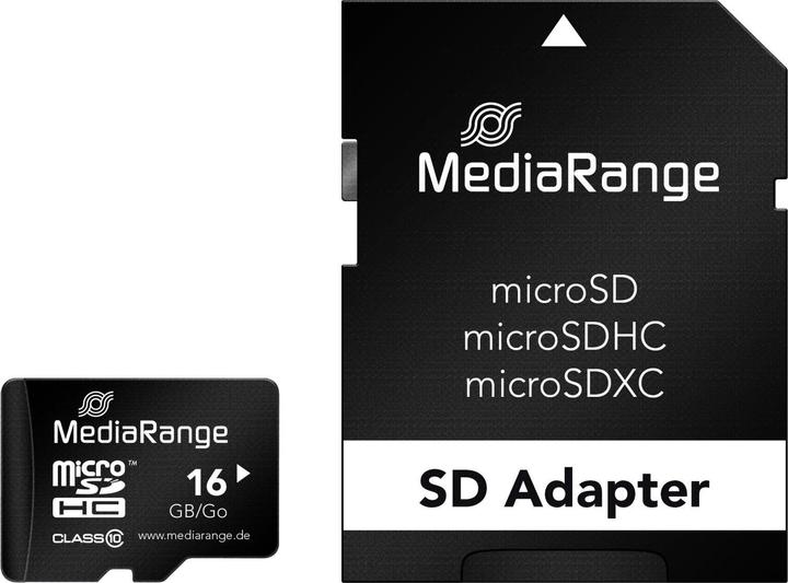 Produktbild MediaRange MR958 memory card MicroSDHC Class 10 (16 GB, microSDHC, U1, UHS-I)