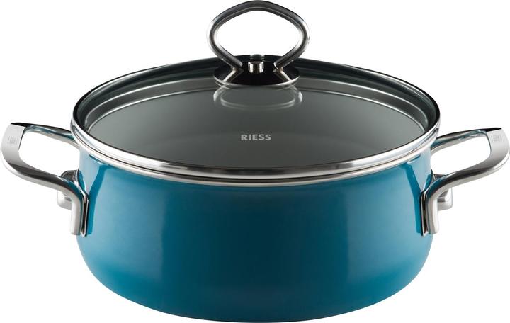 Actual product image Riess Casserole w.glass lid. 24cm,4L (24 cm, Saucepan, Enamel)